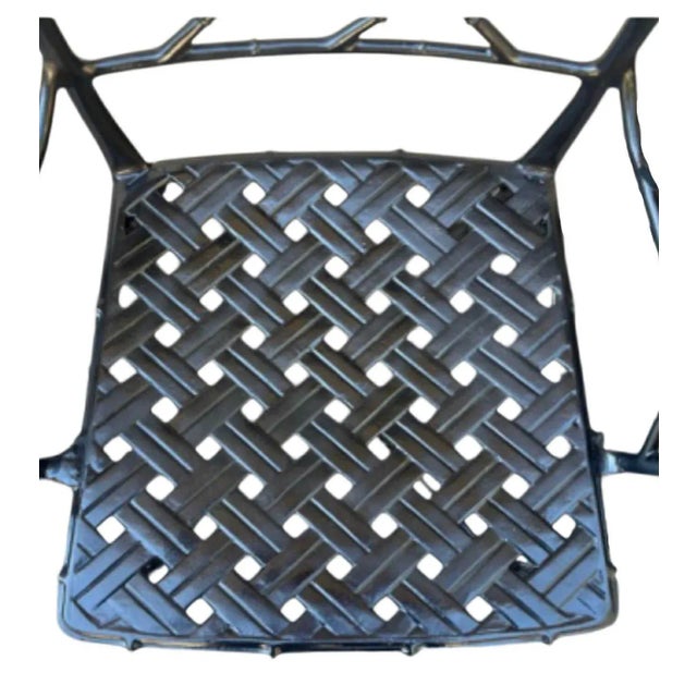 Metal Late 20th Century Set of 4 Chinoiserie Calcutta Brown Jordan Chairs Indoor Patio For Sale - Image 7 of 8