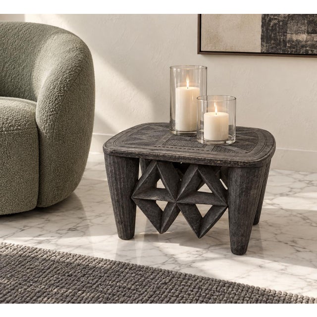 Vintage Grey Nupe Tribal Stool / Side Table For Sale In Los Angeles - Image 6 of 6