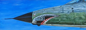 F105G Thunderbird by Shan Fannin | Acrylic on linen Painting of a military aircraft nose
