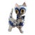 Vintage Italian Blue and White Glazed Cat With Bowtie For Sale