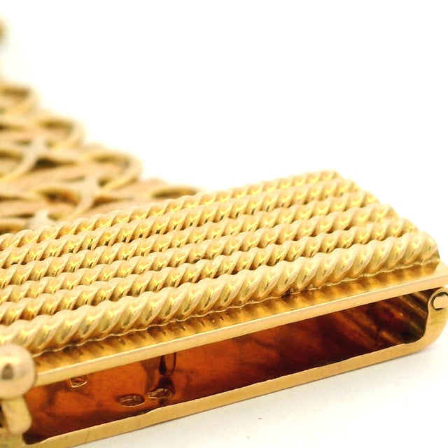 Vintage Italian 18k Gold Wide Openwork Link Bracelet, 72.9 Grams For Sale - Image 15 of 15