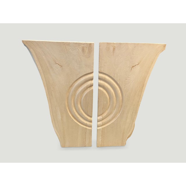 Contemporary Andrianna Shamaris Bleached Teak Wood Minimalist Panel For Sale - Image 3 of 5