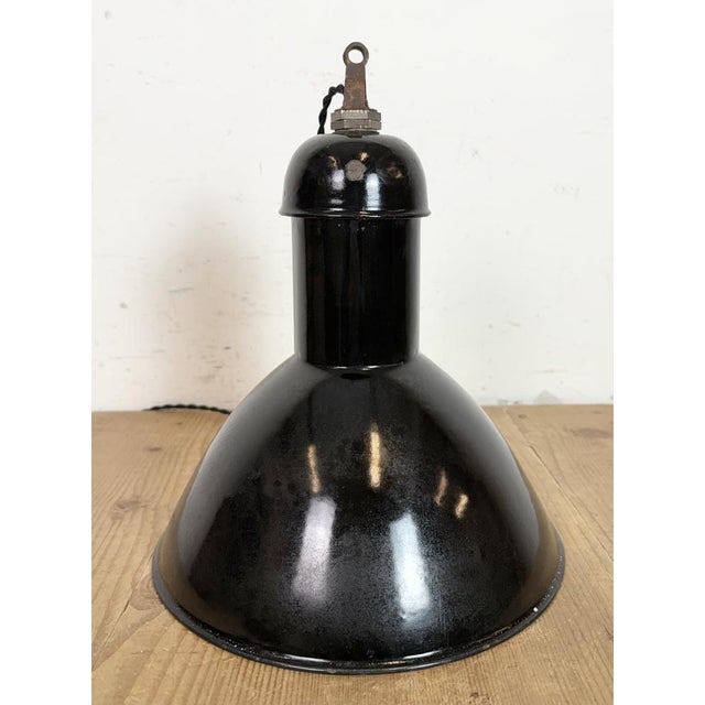 Industrial Black Enamel Pendant Lamp from Aeg, 1930s For Sale - Image 12 of 16
