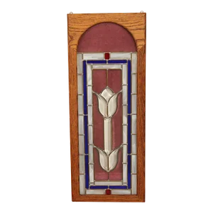 Late 20th Century Arts and Crafts Style Stained Glass Transom Window