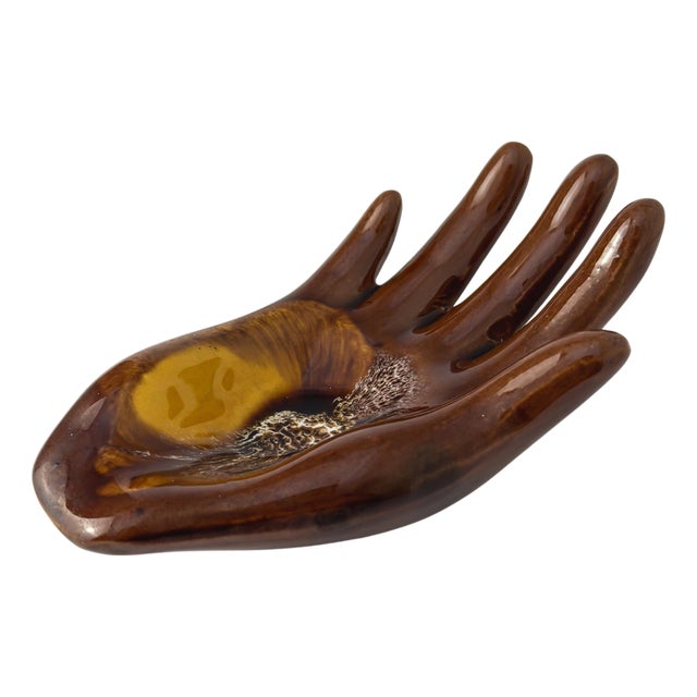 Hand-Shaped Ceramic Dish from Vallauris, 1960s For Sale
