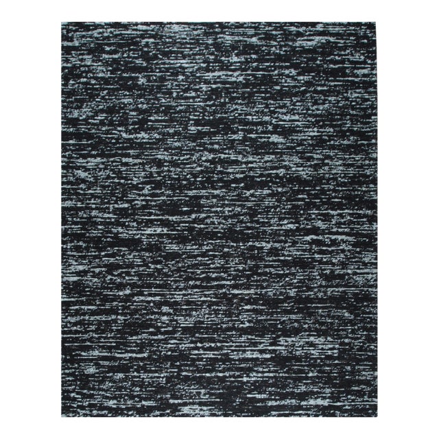 3x12 Fiona Rustic Kilim Black Flatweave Geometric Modern Wool Carpet Rug For Sale