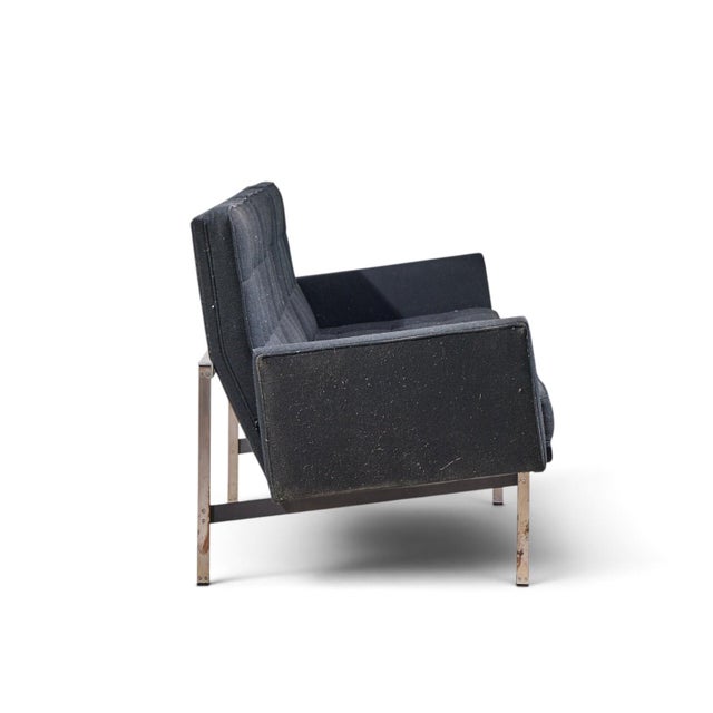 Silver Florence Knoll for Knoll Mid Century Parallel Bar Sofa For Sale - Image 8 of 9