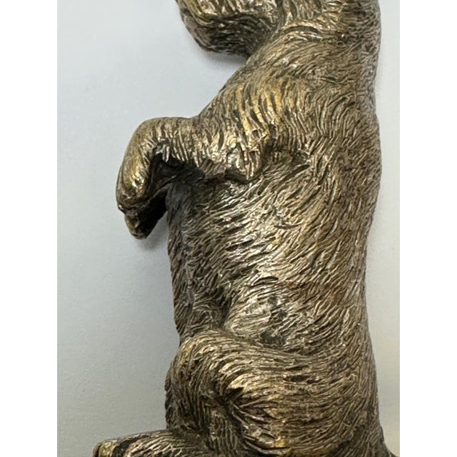 Rare Early 20th Century Asprey London Bronze Begging Scottie Dog Car Radiator Mascot For Sale - Image 10 of 18