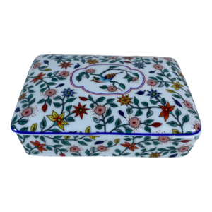 French Limoges Hand-Painted Porcelain Jewelry Box for Neiman Marcus, Circa 1940