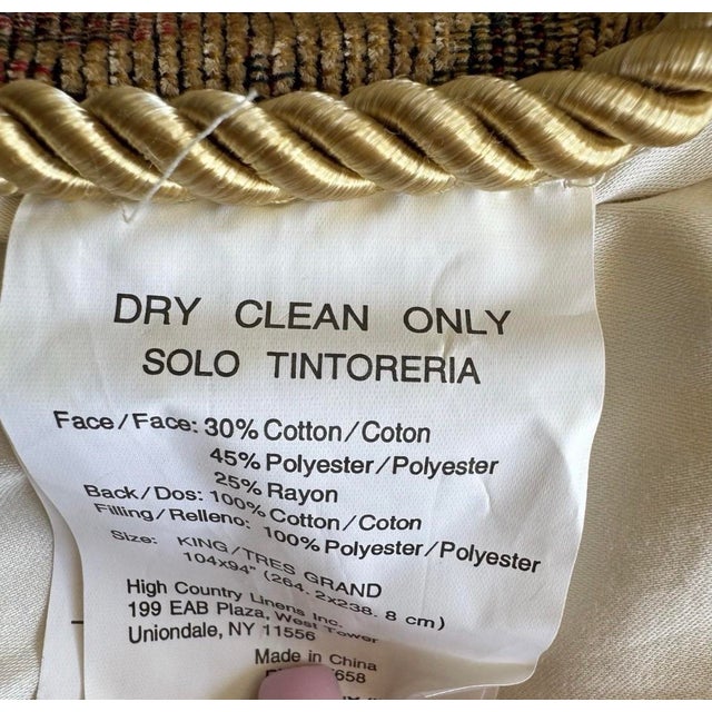 Textile King Tapestry Floral Chenille Comforter – Gold & Plum Scrolls, Luxury Weight For Sale - Image 7 of 8