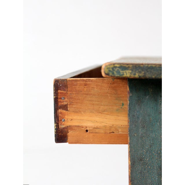 Wood Antique American Painted Table With Drawer For Sale - Image 7 of 18