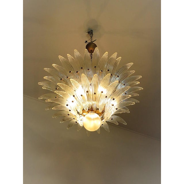 Murano Chandelier with Opal Iridiscent Glass, 1990s For Sale - Image 10 of 13