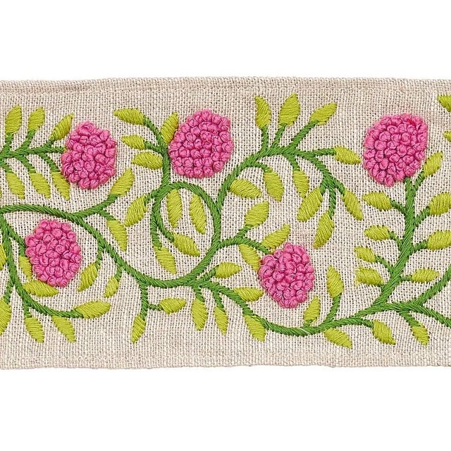 With a winding, embroidered floral design accentuated by French knots, Ashoka Tape adds an element of handcrafted beauty...