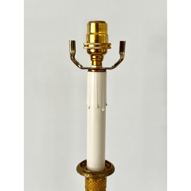 Early 19th Century Single Empire Gilt Bronze Period Candlestick as Lamp For Sale - Image 11 of 18