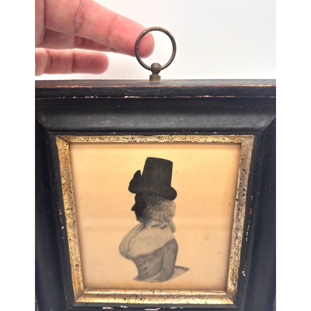 1920s W. Phelps Silhouette Portrait, Woman in Riding Hat, Borghese Frame For Sale - Image 4 of 9