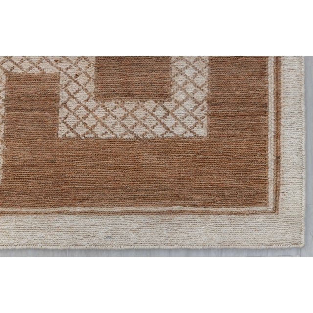 Not Yet Made - Made To Order 10x14Ft. Natural Brown Jute cream design Taureg Inspired Soumek Jute Hand Woven Rug For Sale - Image 5 of 12