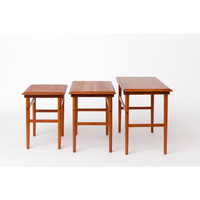 Vintage Danish Teak Nesting Tables, 1970s, Set of 3 For Sale - Image 6 of 10