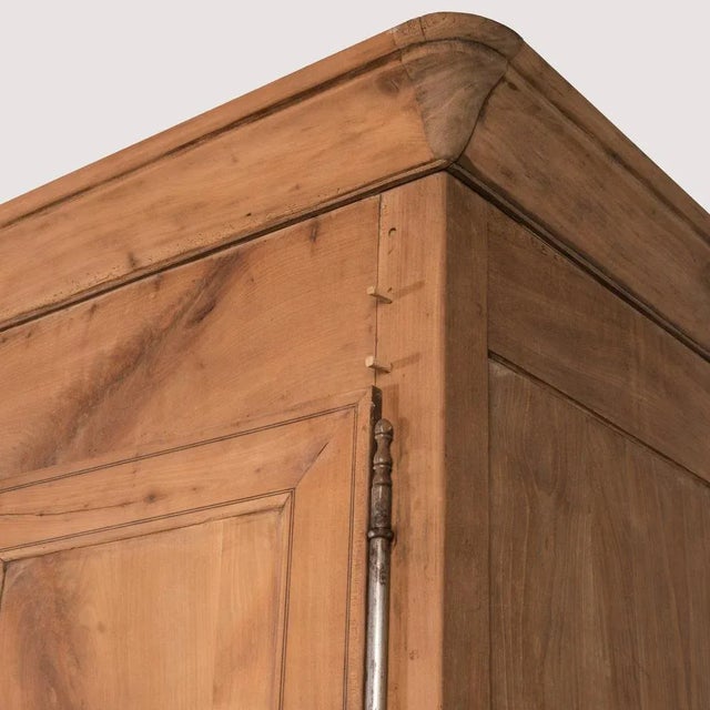 Large French Louis Philippe Armoire or Wardrobe in Cherrywood, 19th Century For Sale - Image 6 of 11
