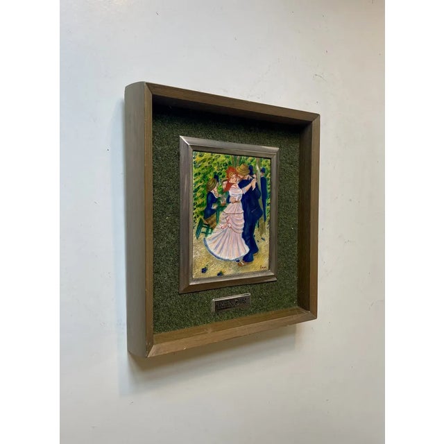 Vintage Enamel Dance at Bougival Plaque after Pierre-Auguste Renoir from Barba Spain, 1960s For Sale - Image 3 of 8