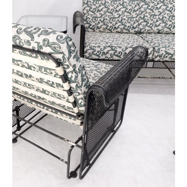 5 pcs Mid Century Modern Glider Chair Sofa Loveseat & Two Side End Tables Iron For Sale - Image 9 of 13