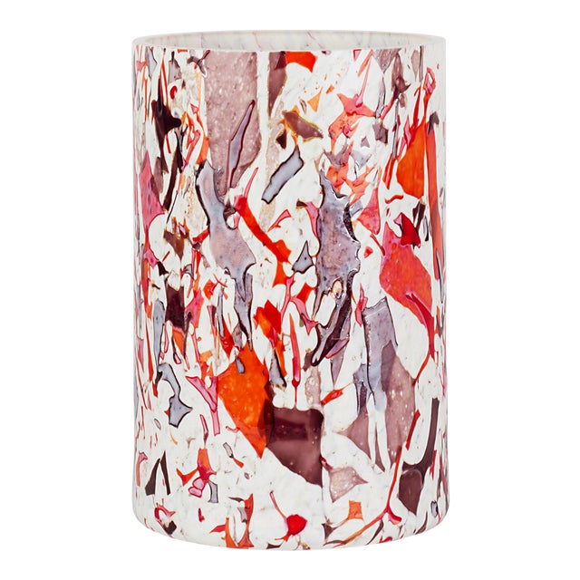Stories of Italy Nougat Red & Purples Tall Vase For Sale