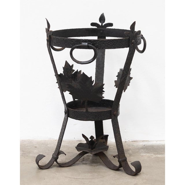 Handcrafted Wrought Iron Planter For Sale - Image 4 of 9
