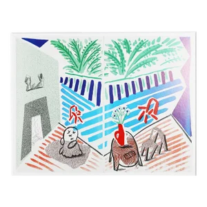 "Livingroom & Terrace, July 1986" Print From David Hockney's "A Bigger Book" (2016)