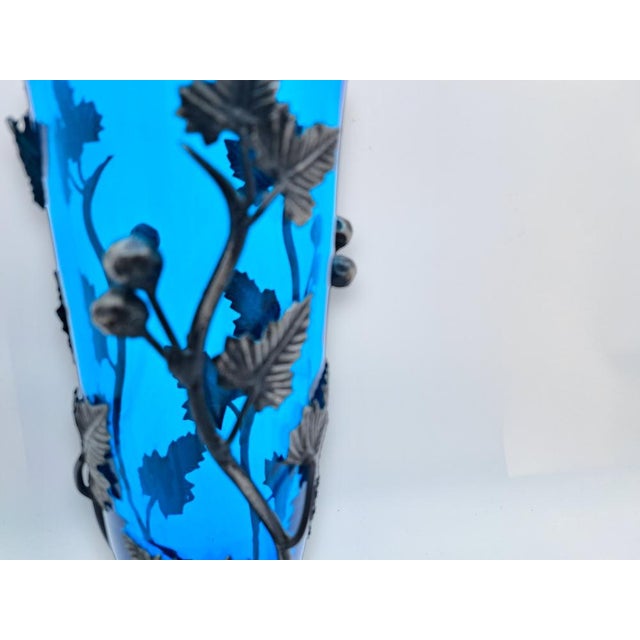 Murano Glass and Wrought Iron Vase by Umberto Bellotto for Barovier & Toso, 1930 For Sale - Image 4 of 9