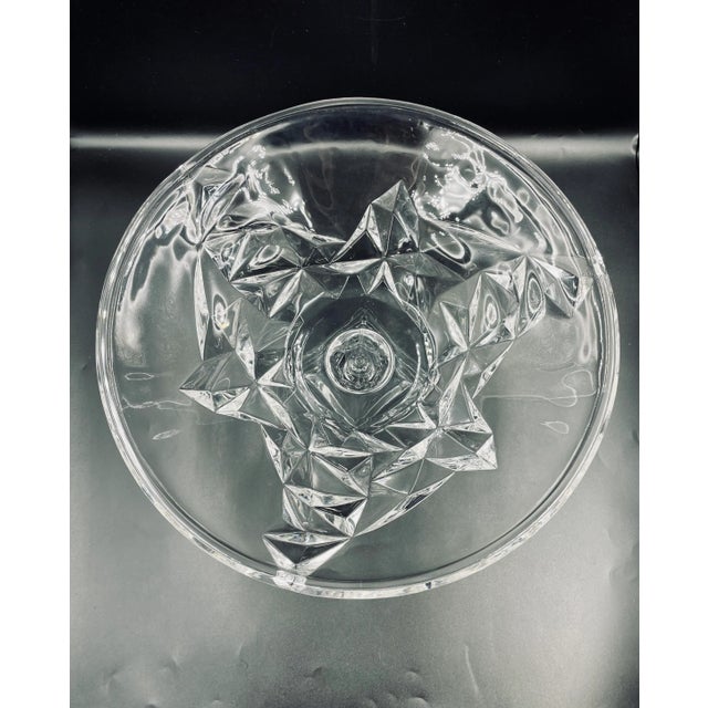 Vintage "Rock Cut" Crystal Centerpiece Bowl For Sale In Los Angeles - Image 6 of 13