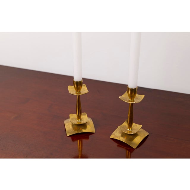 Vintage Danish Brass Candleholders by Dantorp Design, 1960s, Set of 2 For Sale - Image 3 of 10