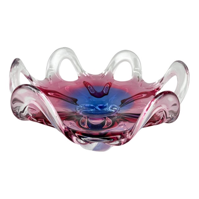 Czech Art Glass Bowl attributed to Josef Hospodka for Chribska Glassworks, 1960s For Sale