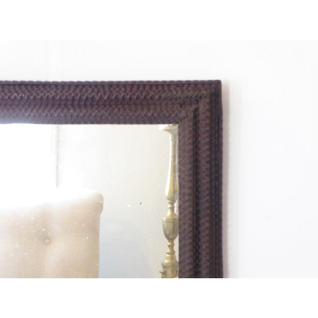 Vintage Tramp Art Brown Wood Frame Mirror Chairish