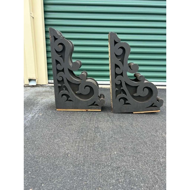Pair of Cast Iron Decorative Shelf Brackets For Sale - Image 4 of 5