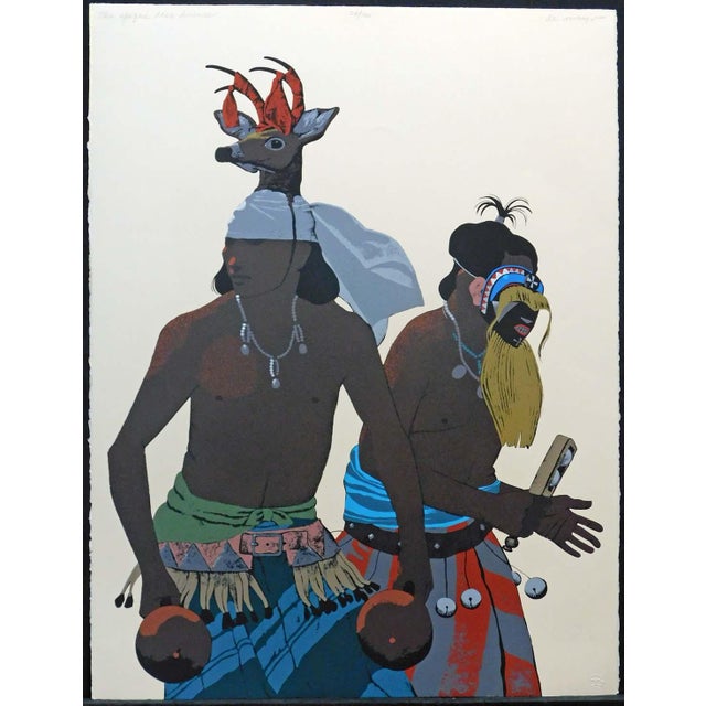 Unframed limited edition serigraph art print on buff Arches paper by American artist Louis De Mayo. Hand signed, titled...