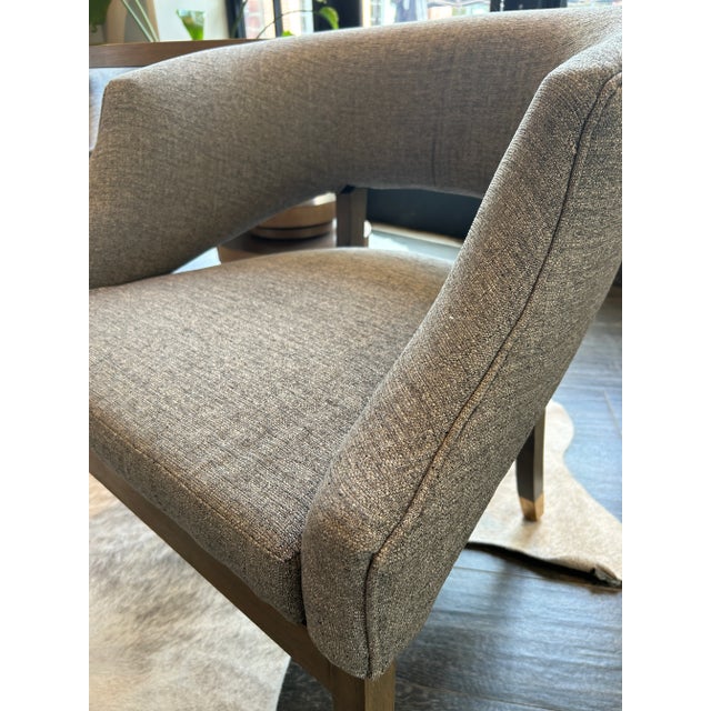 Wood Contemporary Grey Woven Dining Chair For Sale - Image 7 of 9