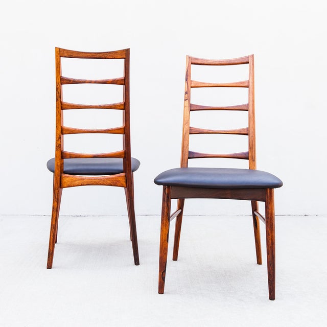 1960s Rare Danish Modern "Lis" Dining Chairs in Rosewood & Leather by Niels Koefoed For Sale - Image 10 of 18