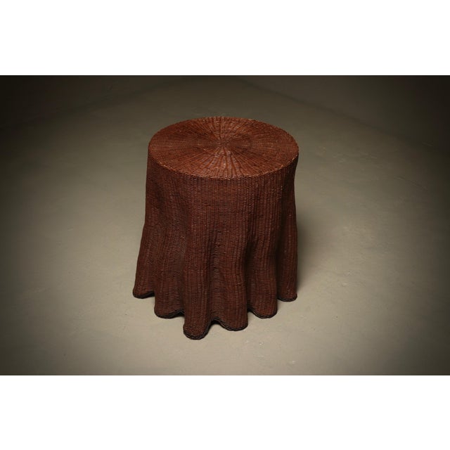 Wicker Ghost Drapery Side Table or Stand, 1970s For Sale - Image 4 of 9