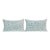 One Pair of Velvet Lumbar Pillows Animal Print Custom Down and Feather Spa Blue on a Linen Ground 24 Wide X 14 High For Sale