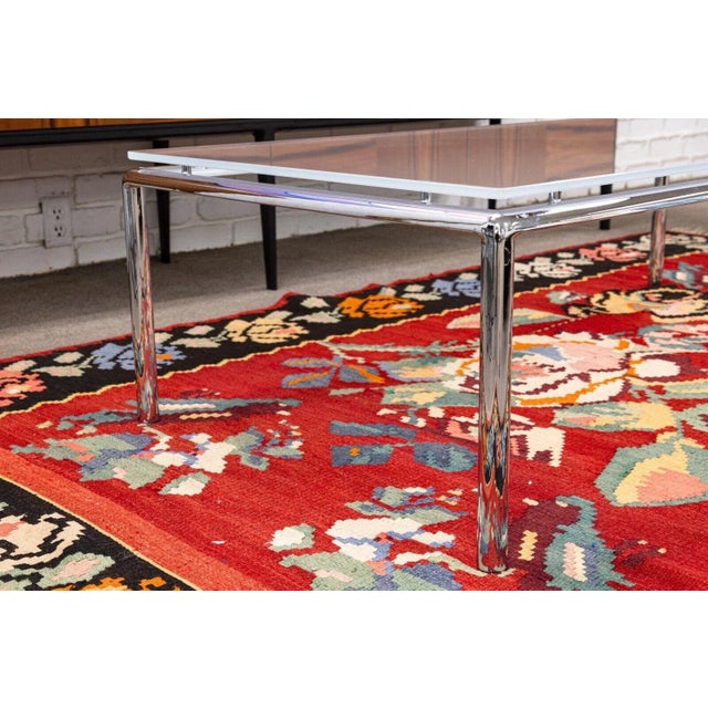 Early 21st Century de Sede DS-9075/62 Bauhaus Rectangular Chrome Base Satin Glass Top Coffee Table For Sale In Detroit - Image 6 of 8