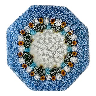 Vintage Murano Glass Millefiori Small Plate Catchall For Sale