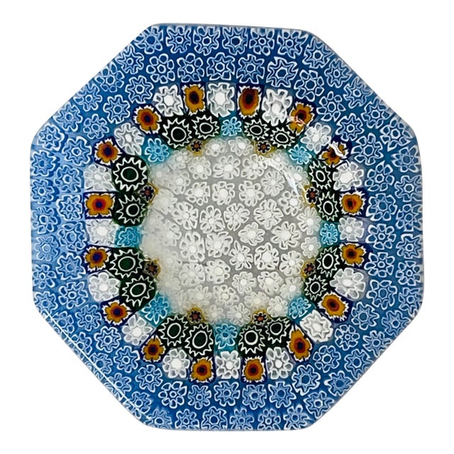 Vintage Murano Glass Millefiori Small Plate Catchall For Sale