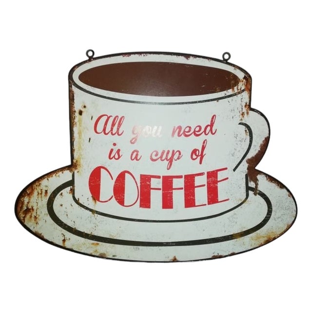 Vintage Coffee Advertising Sign For Sale