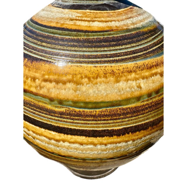 Mid-Century Modern Mid 20th Century Mid-Century Modern Lava Drip Glaze Table Lamp For Sale - Image 3 of 7