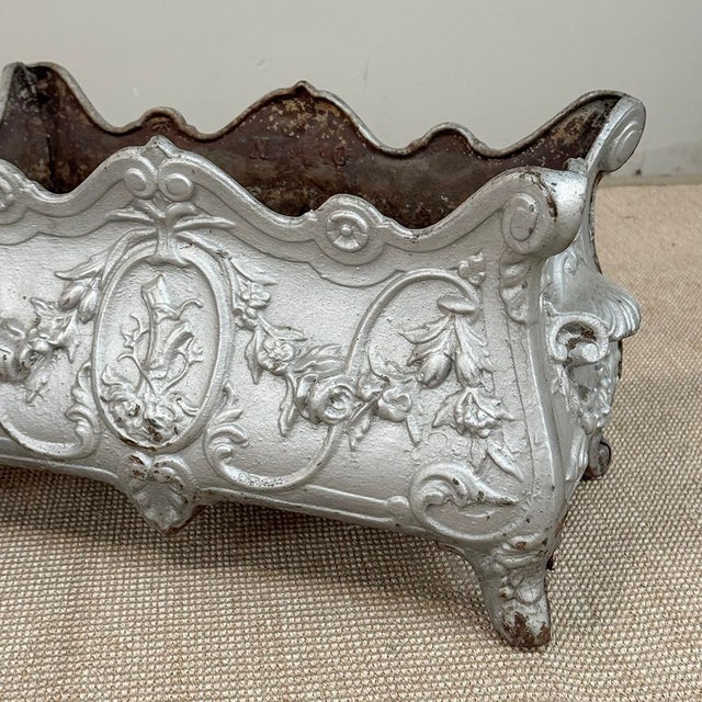 Pair Antique French Louis XIV Style Cast Iron Jardinières For Sale - Image 9 of 17