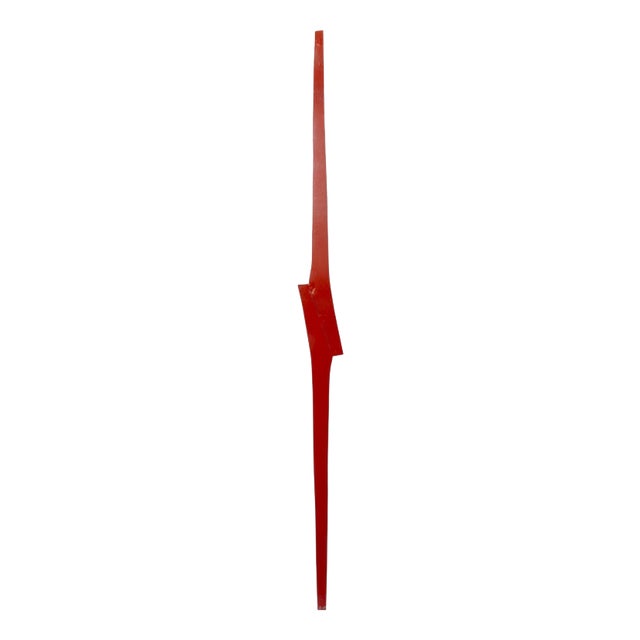Signes Red Vertical Wall Sculpture in Steel by Jean-Baptiste Van Den Heede For Sale