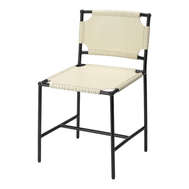 Jamie Young Asher Dining Chair in White For Sale