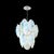 This Mid-Century Modernist hand-blown Murano chandelier in opalescent glass with cerulean blue detailing, crafted in Italy...