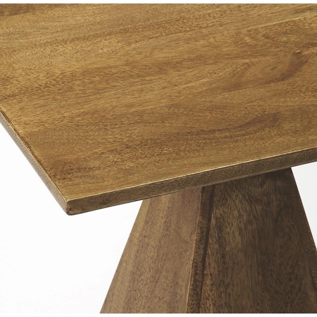 Casually set down your drink in style on this midcentury modern side table. This elegant geometric Wood table has an...