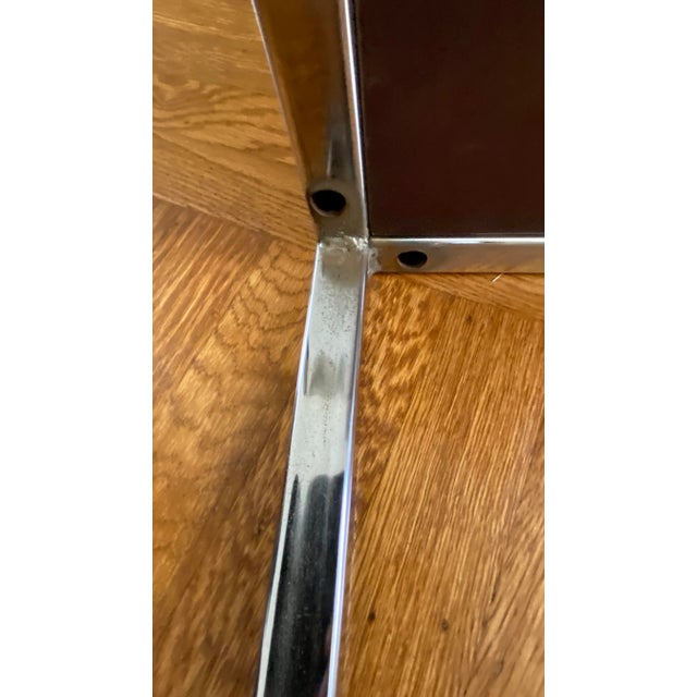 Mid 20th Century Milo Baughman and Florence Knoll Style Rosewood and Chrome Side Table For Sale - Image 5 of 7