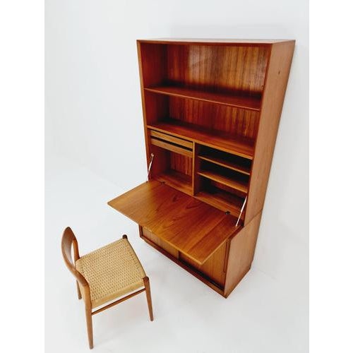 Vintage Danish Teak Bookshelf with Desk by Svend Aage Rasmusen, 1960s For Sale - Image 5 of 11